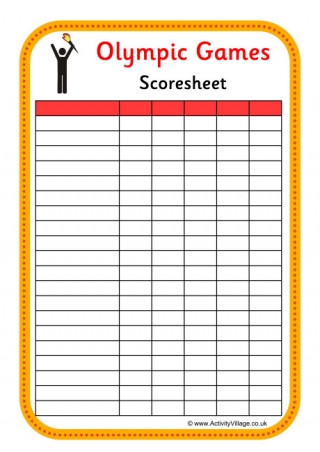 Olympic Games Scoresheet