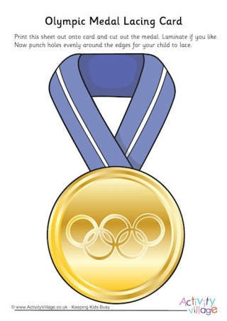 Olympic Medal Lacing Card