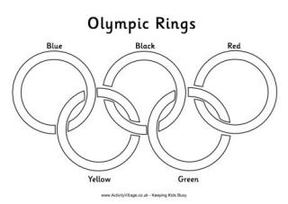 Olympic Rings Colouring Page - Labelled