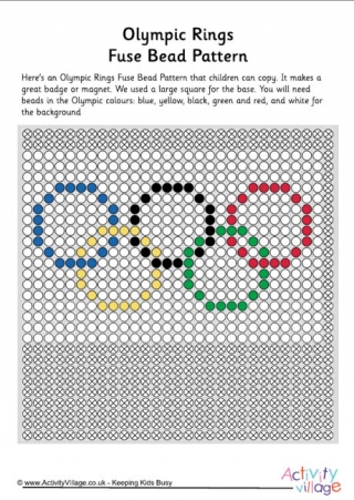 Olympic rings fuse bead pattern