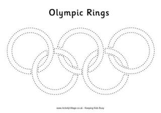 Olympic Rings Tracing Page