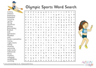 Olympic Sports Word Search