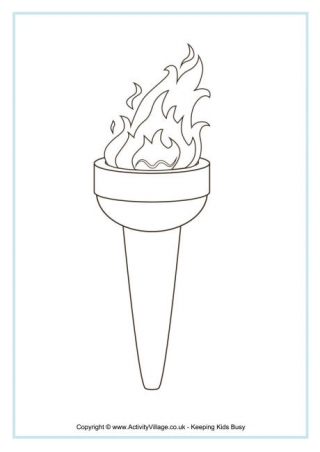 Olympic Torch Colouring Page