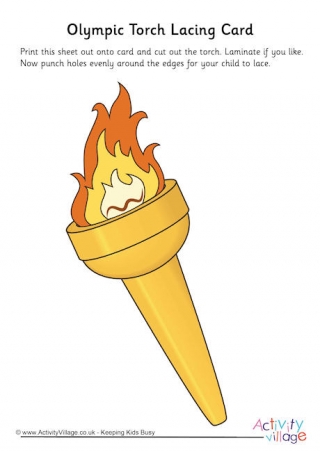 Olympic Torch Lacing Card