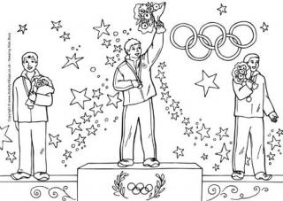 Olympic Medal Winners Colouring Page