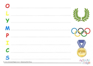 Olympics Acrostic Poem Printable 2