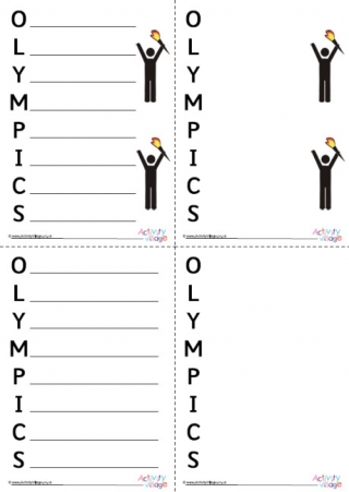 Olympics Acrostic Poem Printable