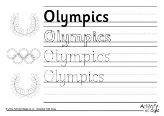 Olympics Handwriting Worksheet