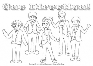 One Direction colouring page