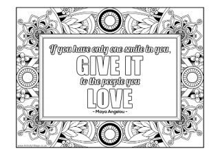 One Smile Colouring Page