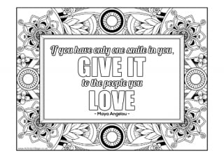 One Smile Colouring Page