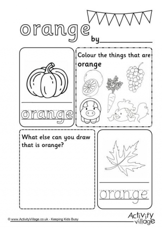 Orange Colour Worksheet