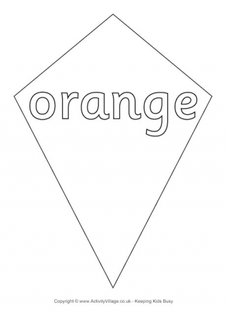 Orange Kite Colouring Page