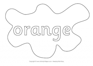Orange Colouring Page Splats