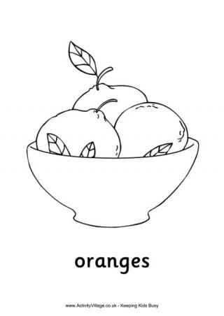 Oranges Colouring Page