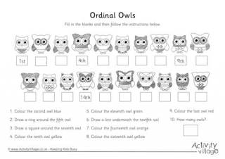 Ordinal Numbers Gap Worksheet 3