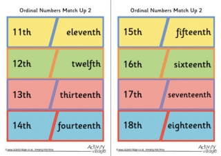 Ordinal Numbers Match Up 2