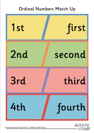 Ordinal Numbers Match Up