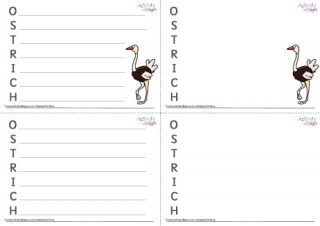 Ostrich Acrostic Poem Printable