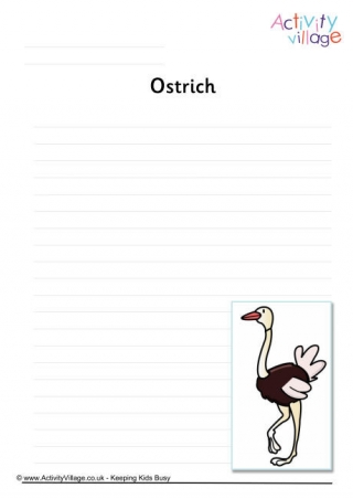 Ostrich Writing Page