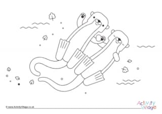 Otter Colouring Page 2