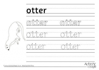 Otter Handwriting Worksheet