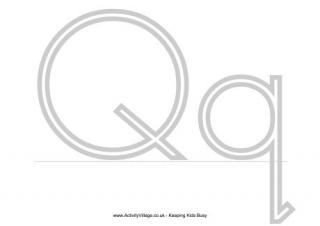 Outline Alphabet Q