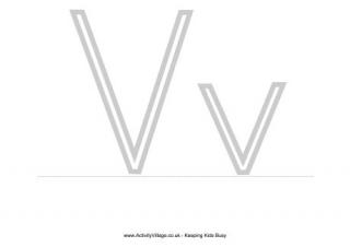 Outline Alphabet V