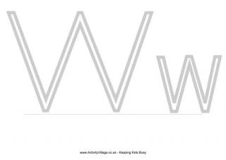 Outline Alphabet W
