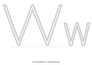 Outline Alphabet W