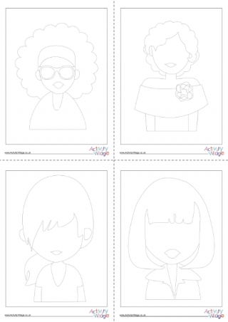 Outline Girls Colouring Set