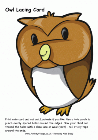 Owl Lacing Card