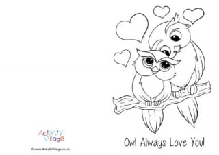 Owl Always Love You Colouring Card
