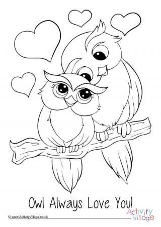 Owl Always Love You Colouring Page 2