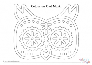 Owl Mask Colouring Page