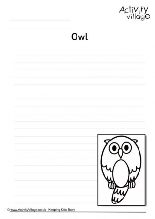 Owl Writing Page