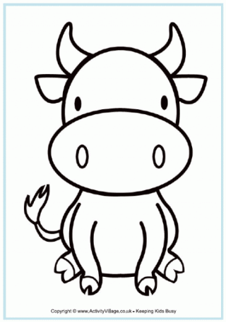 Ox Colouring Page