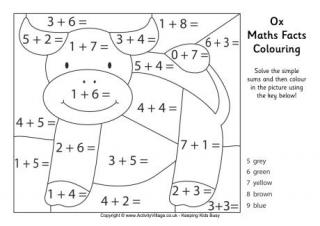 Ox Maths Facts Colouring Page