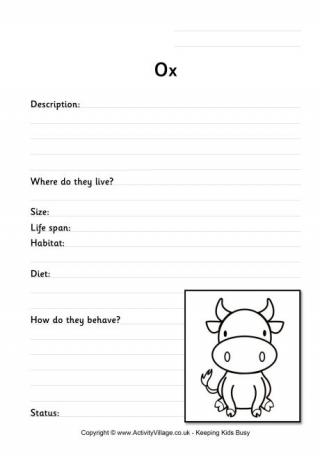 Ox worksheet