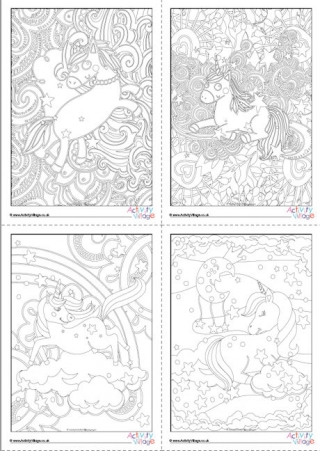 Pack of 12 Unicorn Colouring Pages