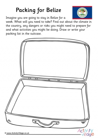 Packing For Belize Worksheet