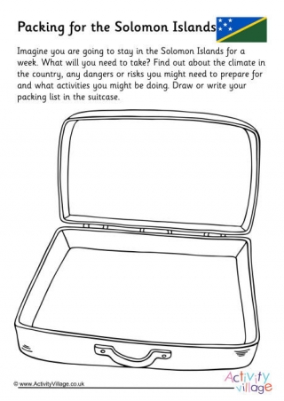 Packing For Solomon Islands Worksheet