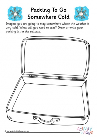 Packing To Go Somewhere Cold Worksheet