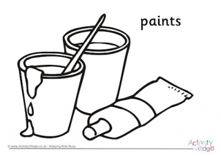 Paints Colouring Page
