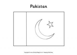 Pakistan Flag Colouring Page