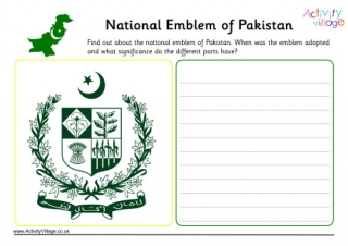 Pakistan National Emblem Worksheet