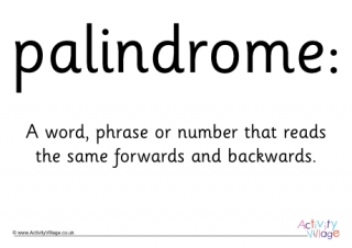 Palindrome Definition Poster