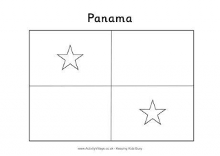 Panama Flag Colouring Page