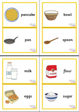 Pancake Day Flash Cards - Large