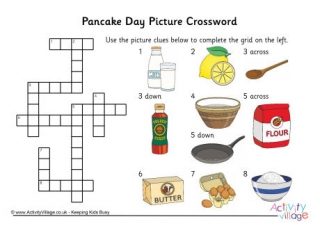 Pancake Day Picture Crossword